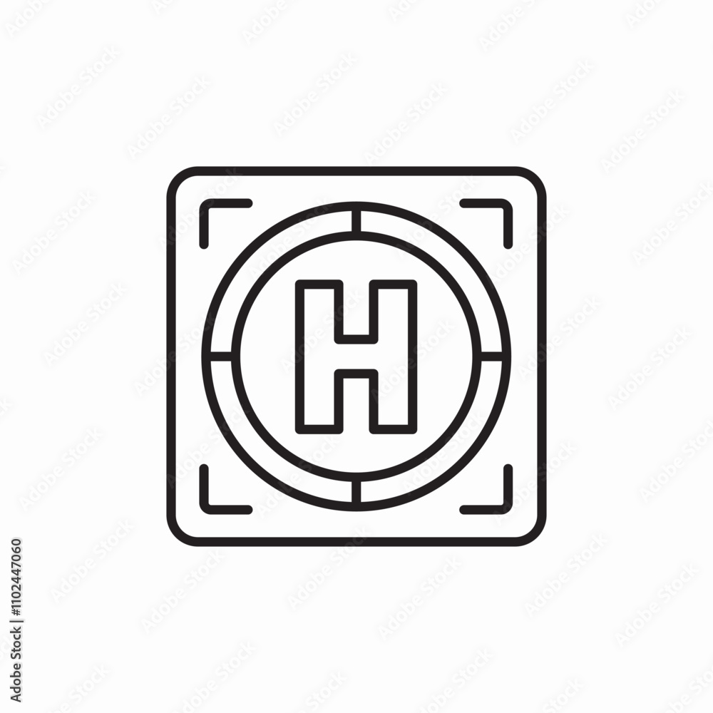 helicopter landing place icon sign vector helicopter landing place icon sign vector