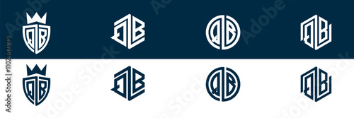QB BQ letter logo design set