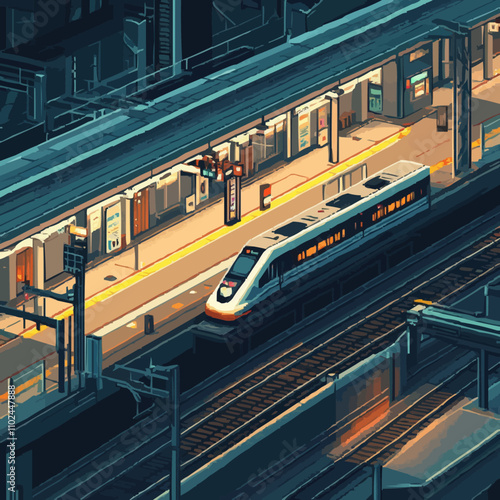 Design pixel art transportation hubs like airports and train station