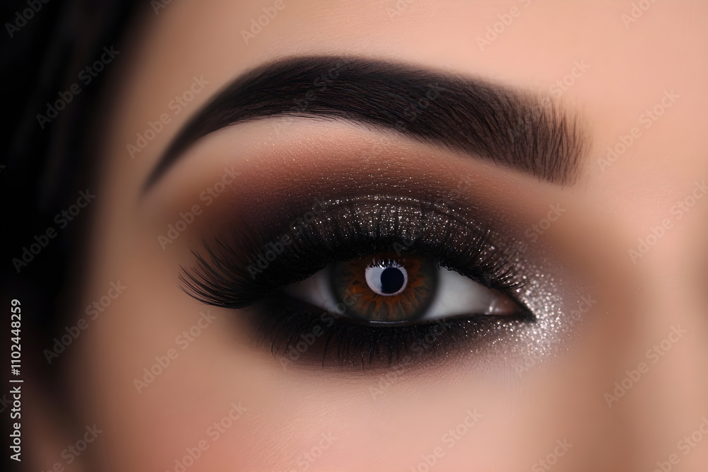 Fototapeta premium Dramatic Smoky Eye Makeup: Perfect Elegance for a Night Out