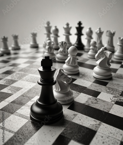 chess pieces on the board