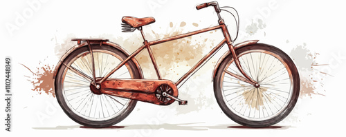 Design distressed retro bicycle advertisements with vintage fonts, trendy modern retro grunge vector illustration on white background.