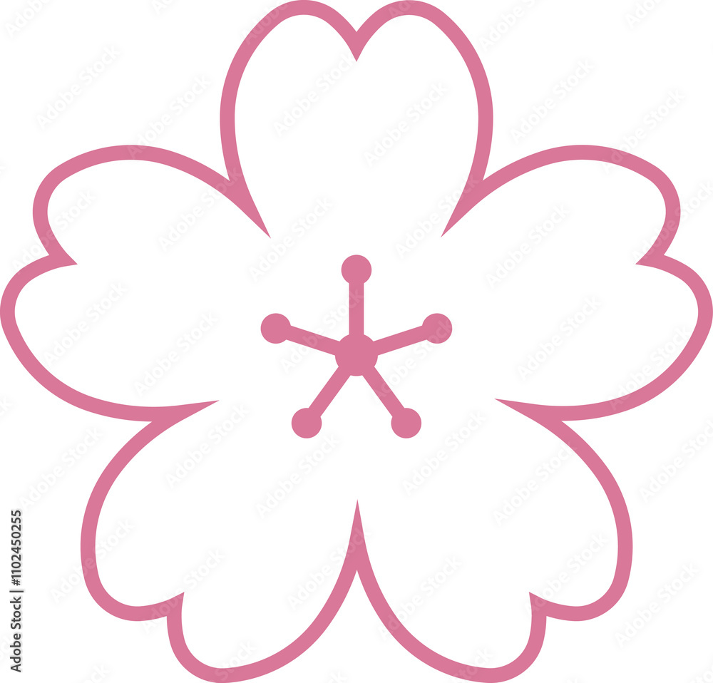 Pink Japanese cherry blossoms vector icon. Flowers, plants, spring, cute, etc. Pink Japanese cherry blossoms vector icon. Flowers, plants, spring, cute, etc.