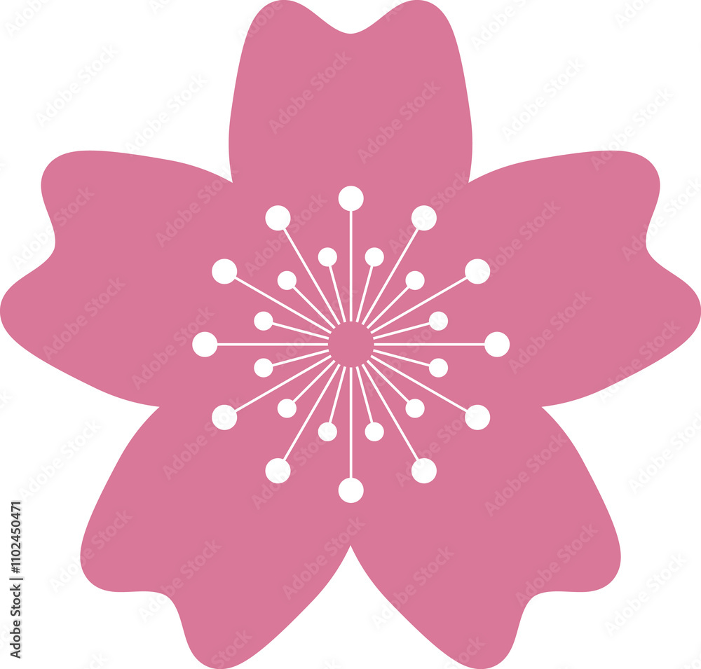 Pink Japanese cherry blossoms vector icon. Flowers, plants, spring, cute, etc. Pink Japanese cherry blossoms vector icon. Flowers, plants, spring, cute, etc.
