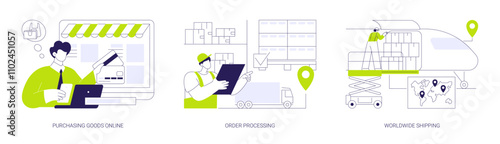 Online retail service abstract concept vector illustrations.