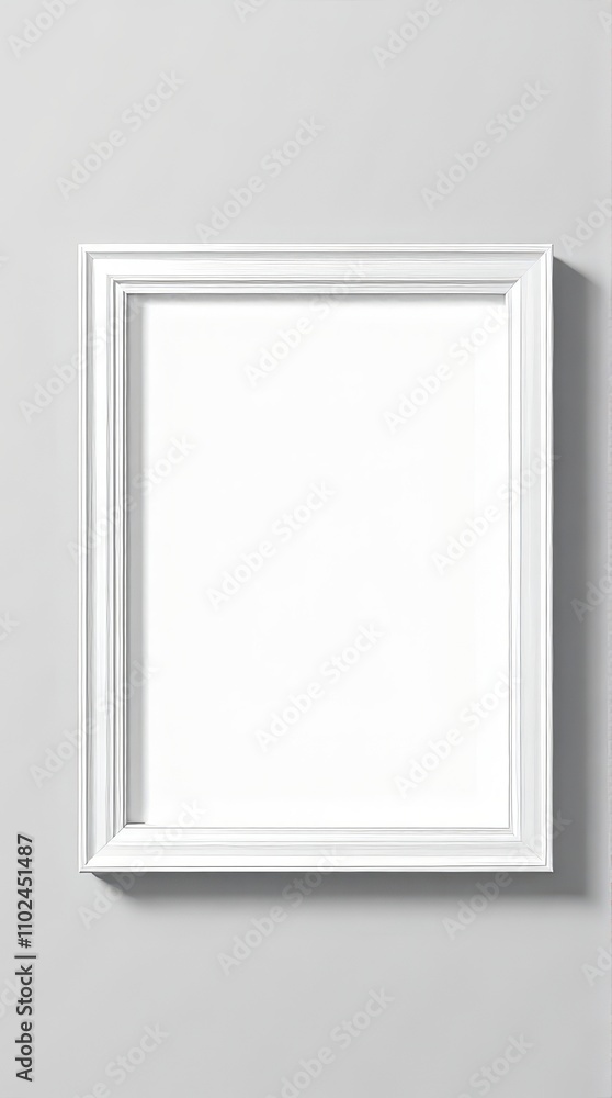 white frame hanging on wall_2 white frame hanging on wall_2