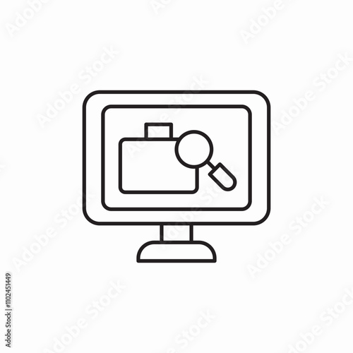 computer luggage inspection icon sign vector