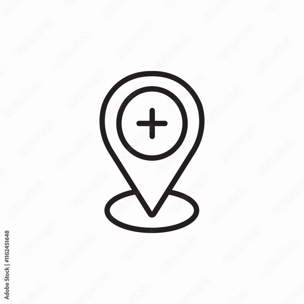 hospital location pin icon sign vector hospital location pin icon sign vector