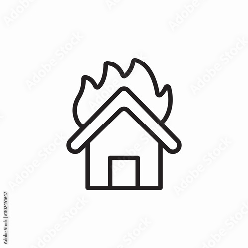 house fire icon sign vector