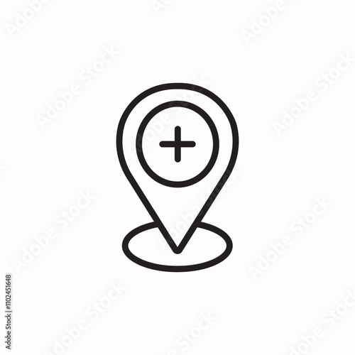 hospital location pin icon sign vector