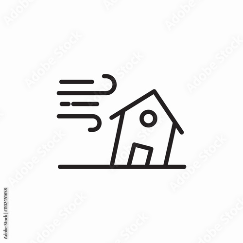 house hurricane icon sign vector