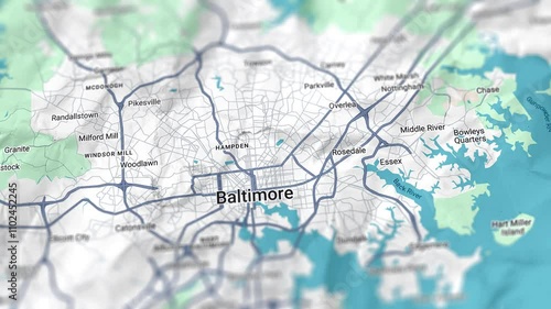 Baltimore Map USA, Slider Shot 
