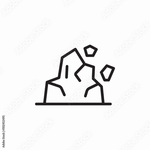 rock slides icon sign vector