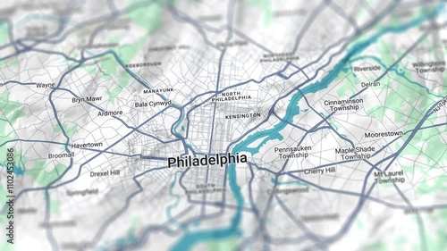 Philadelphia Map USA, Slider Shot