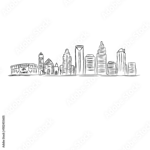 charlotte city skyline sketch
