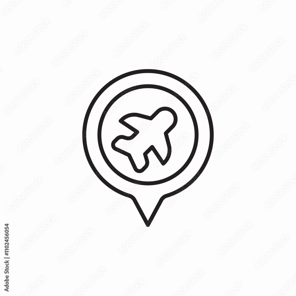airplane location icon sign vector airplane location icon sign vector