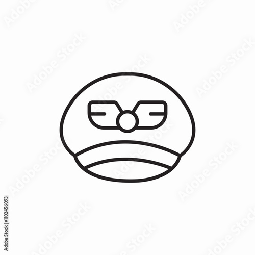 airplane pilot cap icon sign vector