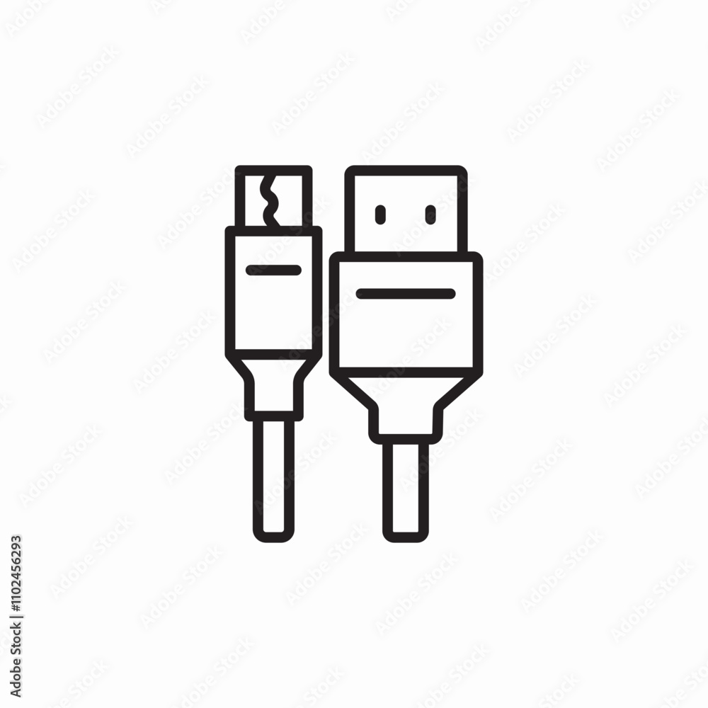 charging wire icon sign vector charging wire icon sign vector