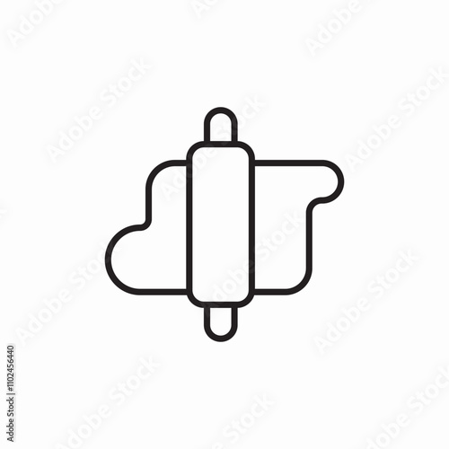 dough rolling pin icon sign vector