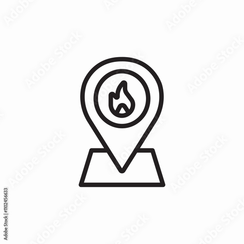 fire place location icon sign vector