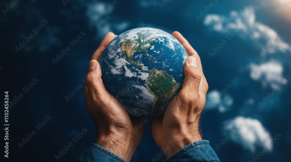 Hands cradling a detailed depiction of Earth emphasize the responsibility humans have for the planets future, highlighting environmental awareness and stewardship Hands cradling a detailed depiction of Earth emphasize the responsibility humans have for the planets future, highlighting environmental awareness and stewardship