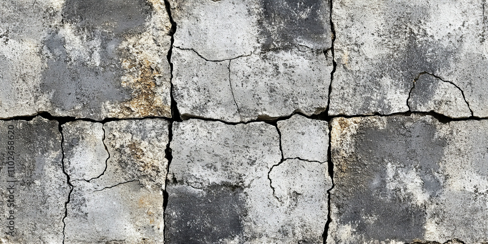 Obraz premium Cracked White Surface Texture with Natural Grunge Details, Perfect for Backgrounds, Design Projects, and Textural Visuals in Architecture, Restoration, and Artistic Creations