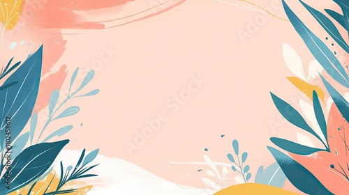 Pastel floral background with copy space.