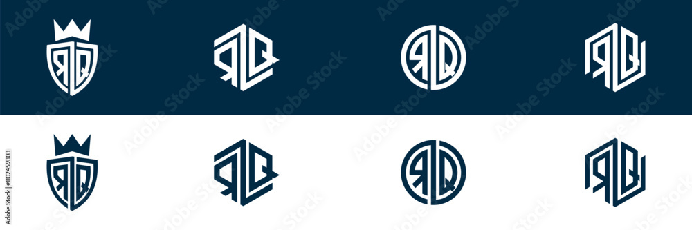 RQ QR letter logo set design RQ QR letter logo set design