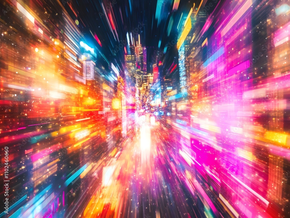 Collisions of neon lights and colors that explode Collisions of neon lights and colors that explode