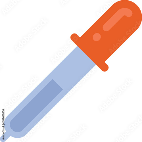 Pipette color icon. Chemistry tool. Medical dropper