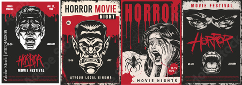 Horror movie festival posters shown