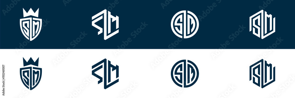 SM MS letter logo set design SM MS letter logo set design