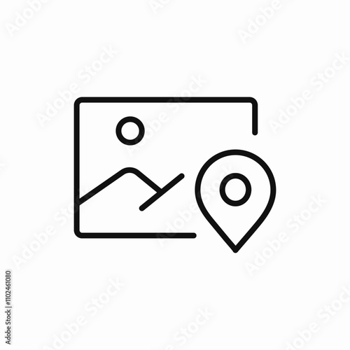 photo location icon sign vector