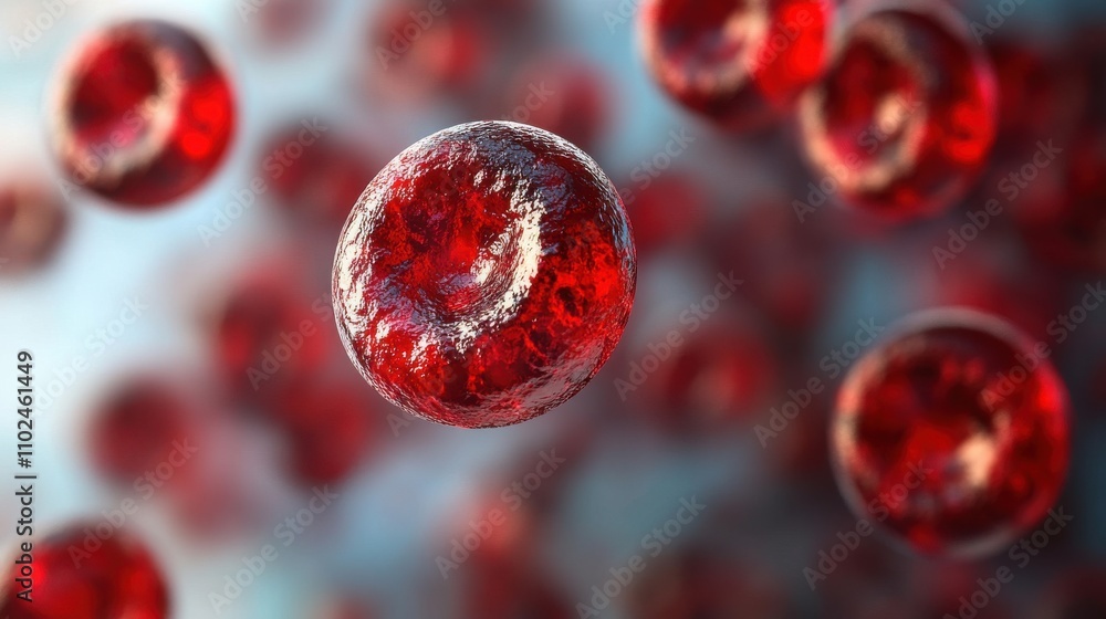 A close up of red spheres that are floating in the air. Generative AI A close up of red spheres that are floating in the air. Generative AI