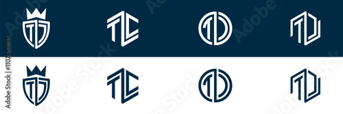 TC CT letter modern logo design
