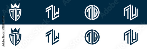 TW WT letter modern logo design