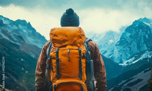 Adventure ignites in breathtaking landscapes where a lone hiker faces towering peaks, inspired by natures beauty and the call of the wild.