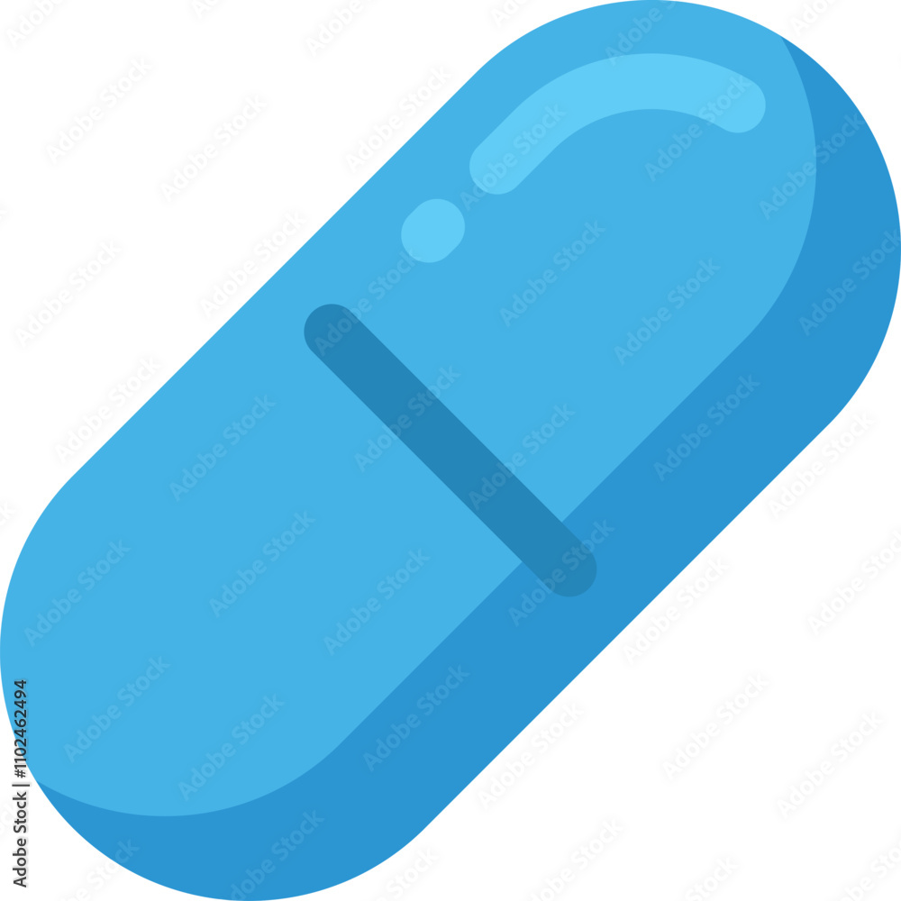 Blue pill icon. Medical drug. Pharmacy symbol Blue pill icon. Medical drug. Pharmacy symbol