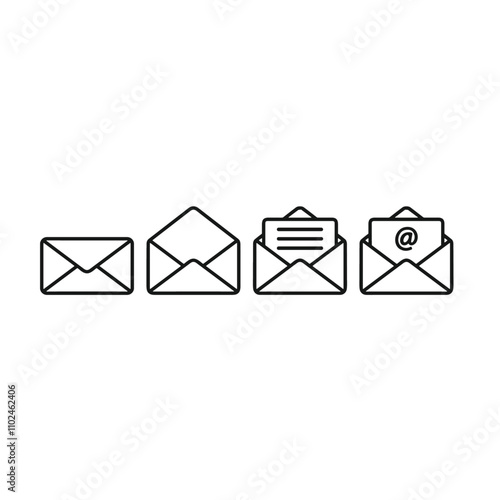 Email message icon flat vector design