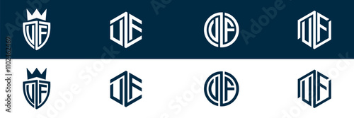 Typography letter UF FU letter logo design