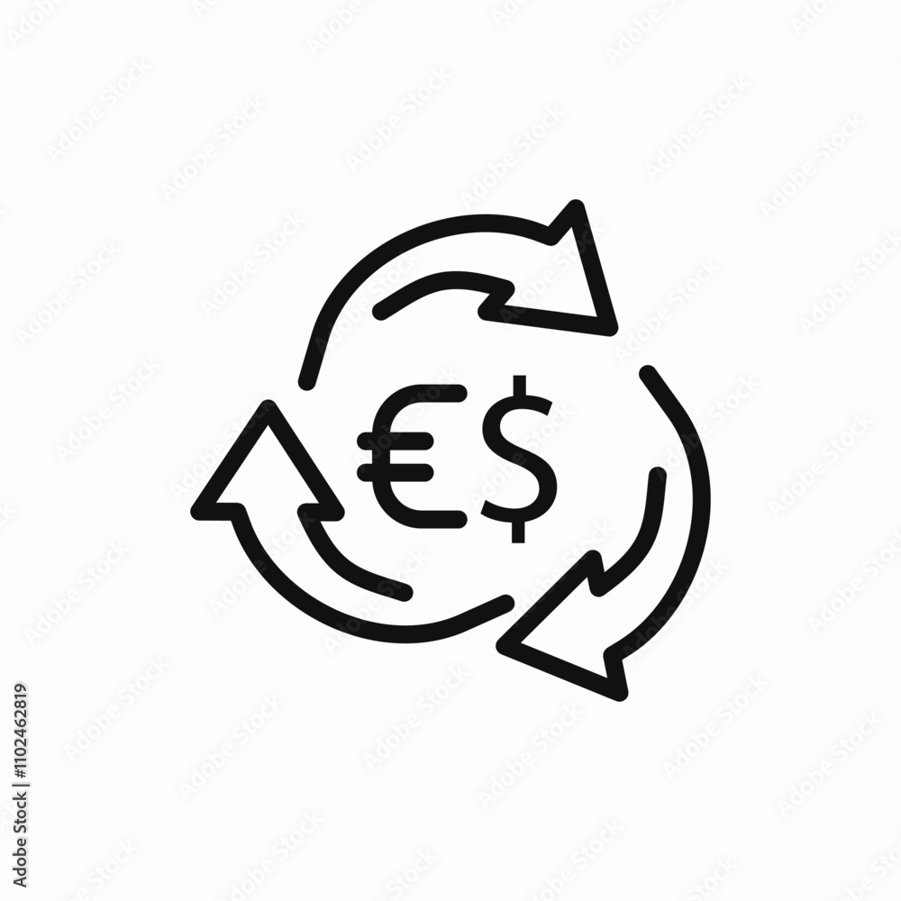 exchange dollar euro icon sign vector exchange dollar euro icon sign vector