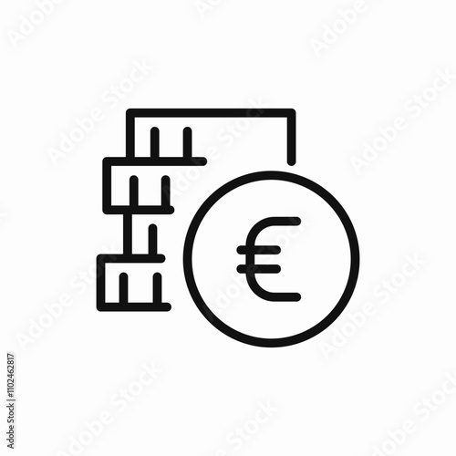 euro cash money icon sign vector