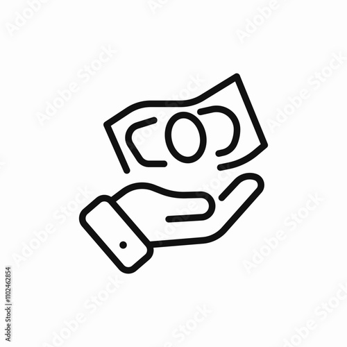 give money hand icon sign vector