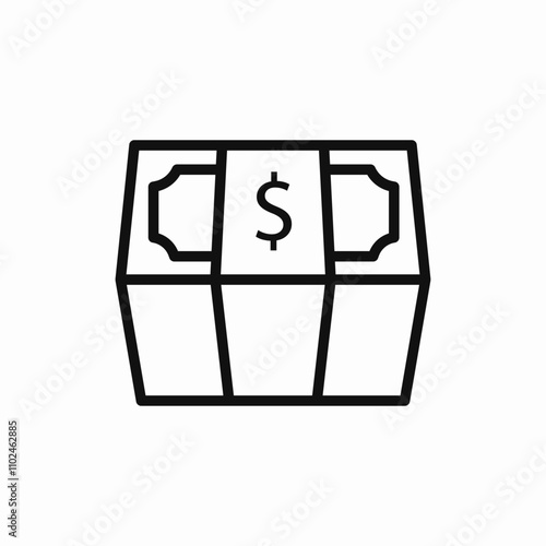 huge packs money icon sign vector