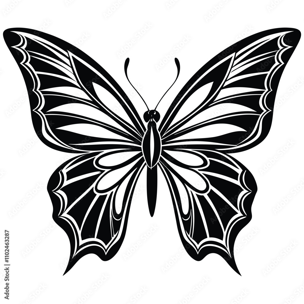 Fototapeta premium Intricate Insect Design with Symmetrical Wings, Perfect for Artistic and Nature-Inspired Graphic Designs