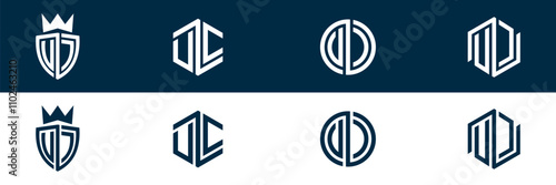 Typography letter VC CV letter logo design