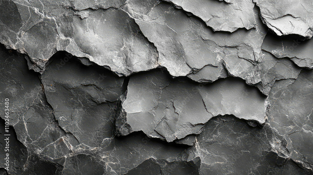 A close-up of layered slate rocks showcasing intricate natural formations and rugged textures for architectural and design inspiration A close-up of layered slate rocks showcasing intricate natural formations and rugged textures for architectural and design inspiration
