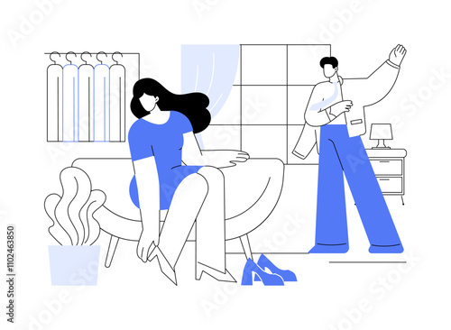 Getting dressed isolated cartoon vector illustrations.