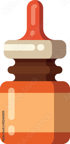 Nasal drops color icon. Medical drug bottle