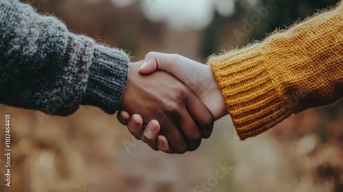 A close-up of two hands clasped together in a supportive gesture, one hand gently comforting the other, soft background, focus on the hands, photo